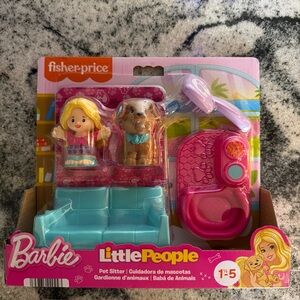 Fisher Price Little People Barbie Dog Pet Sitter Playset Toy Figures, NIB